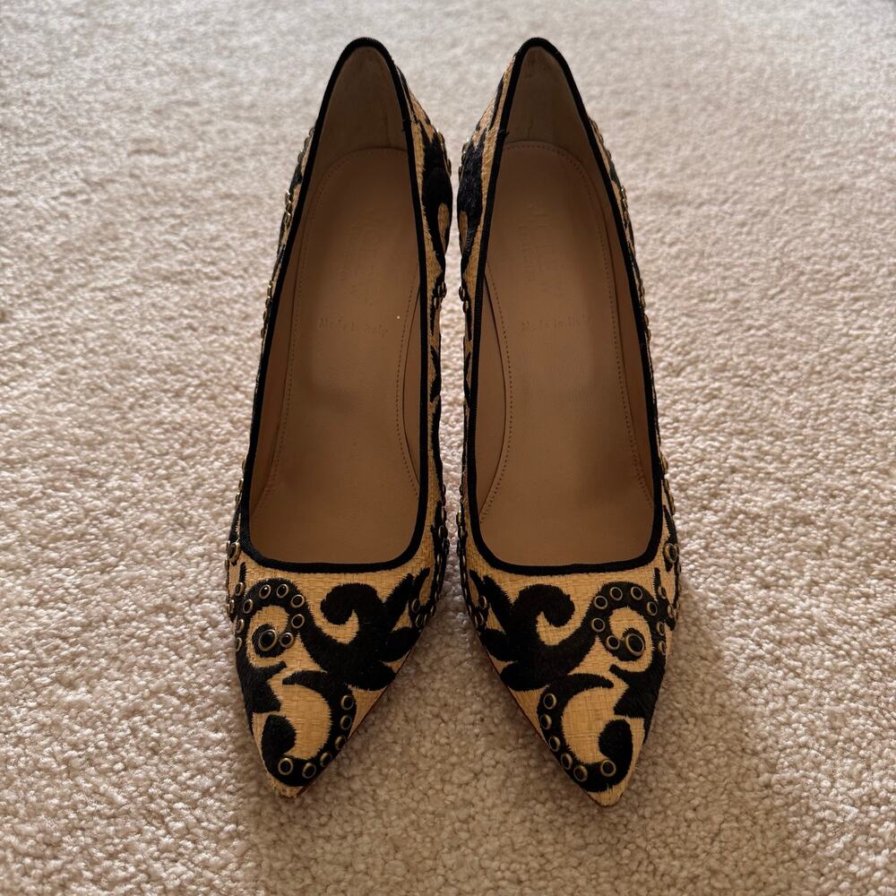 NEW Women’s JCrew Raffia Stitched Pumps,  MADE IN ITALY, 6.5